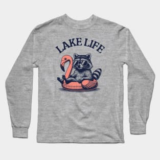 Lake LIfe Floating Raccoon Long Sleeve T-Shirt